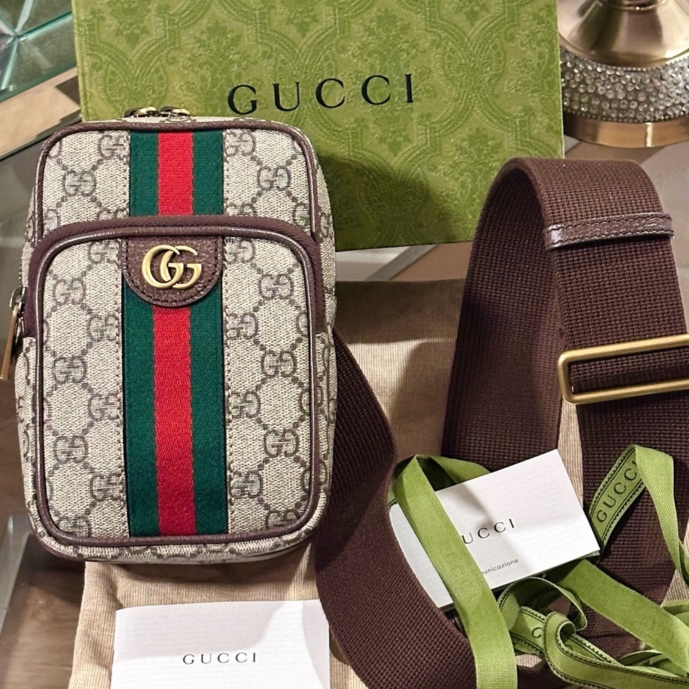 🥰🆕 Gucci GG Supreme Monogram Unisex Ophidia Crossbody Messenger Bag
